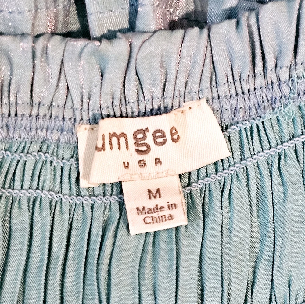 umgee Womens M Pastel Blue Dreamy Coquette Lolita Shimmery Smocked Halter Top - Picture 3 of 7